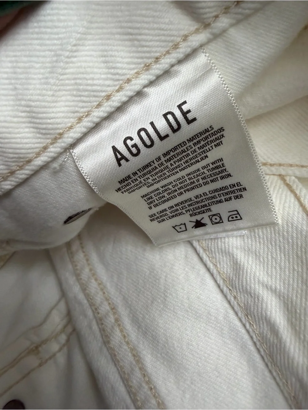 agolde parker long shorts cream Denim Cutoff Shorts  32